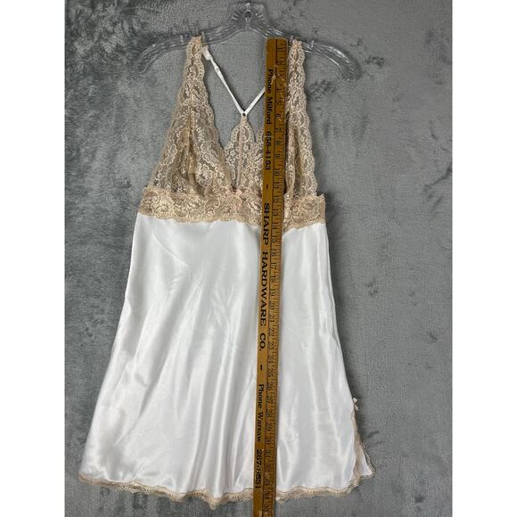 Victorias Secret Lace and Satin Slip Dress Large White Cream Fairy Grunge Dainty - Picture 12 of 16